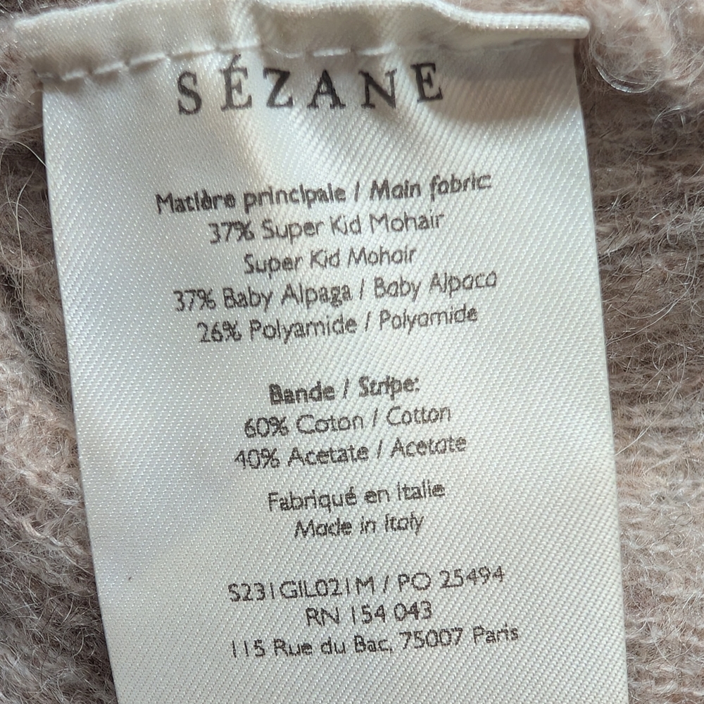 La Mailee Sezane Paris Knit Mohair Alpaca V-Neck Cardigan (Women's Medium) - Picture 7 of 9